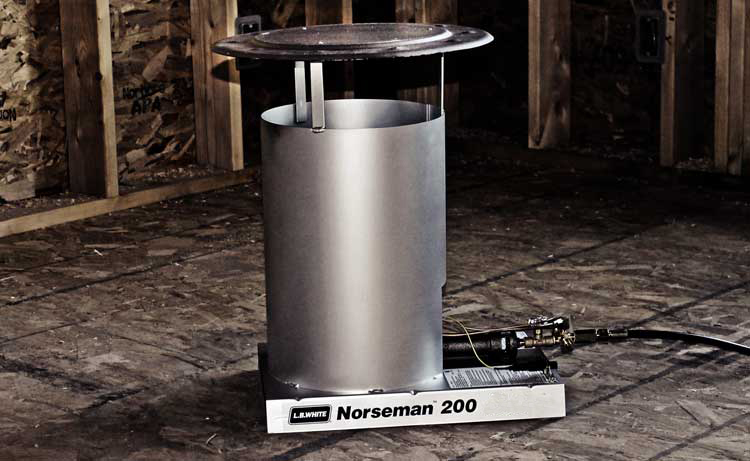 Norseman convection heater at a construction site.